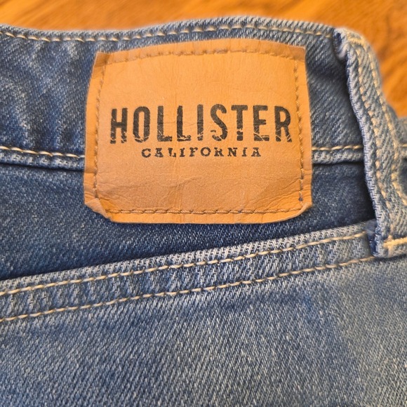 Hollister Two Tone Denim Jeans 7 Short High Rise Straight Leg 28/25 Artsy - Picture 16 of 16